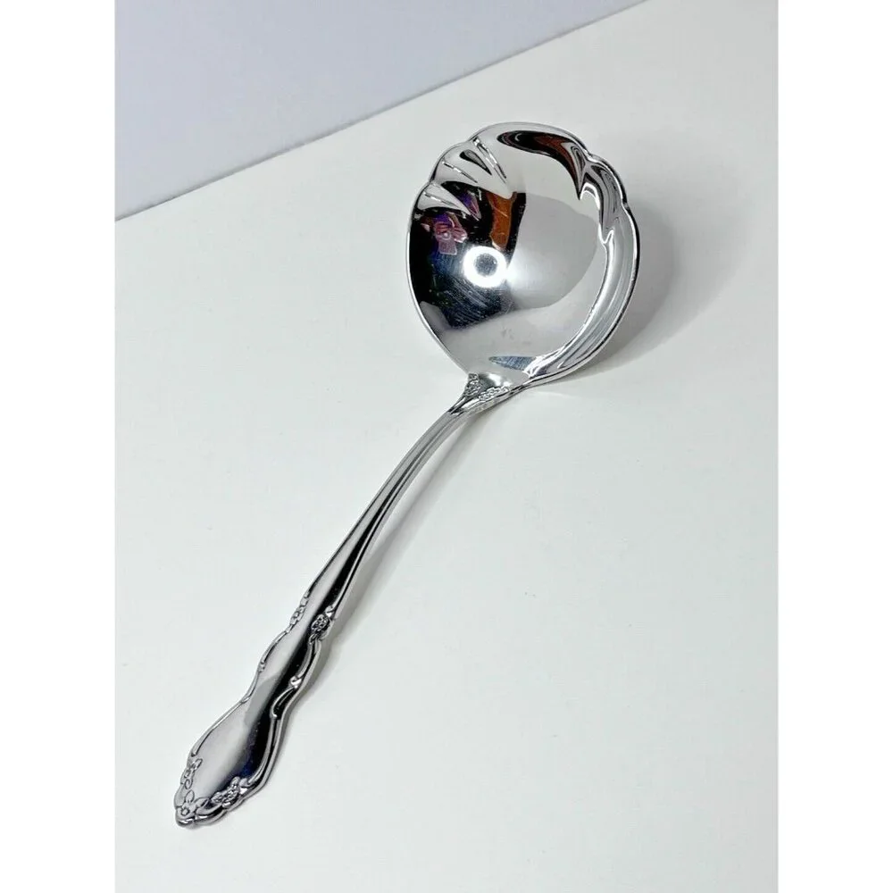 Oneida Stainless Dover (Glossy) Gravy Serving Ladle NOS USA Made Cube Mark 7